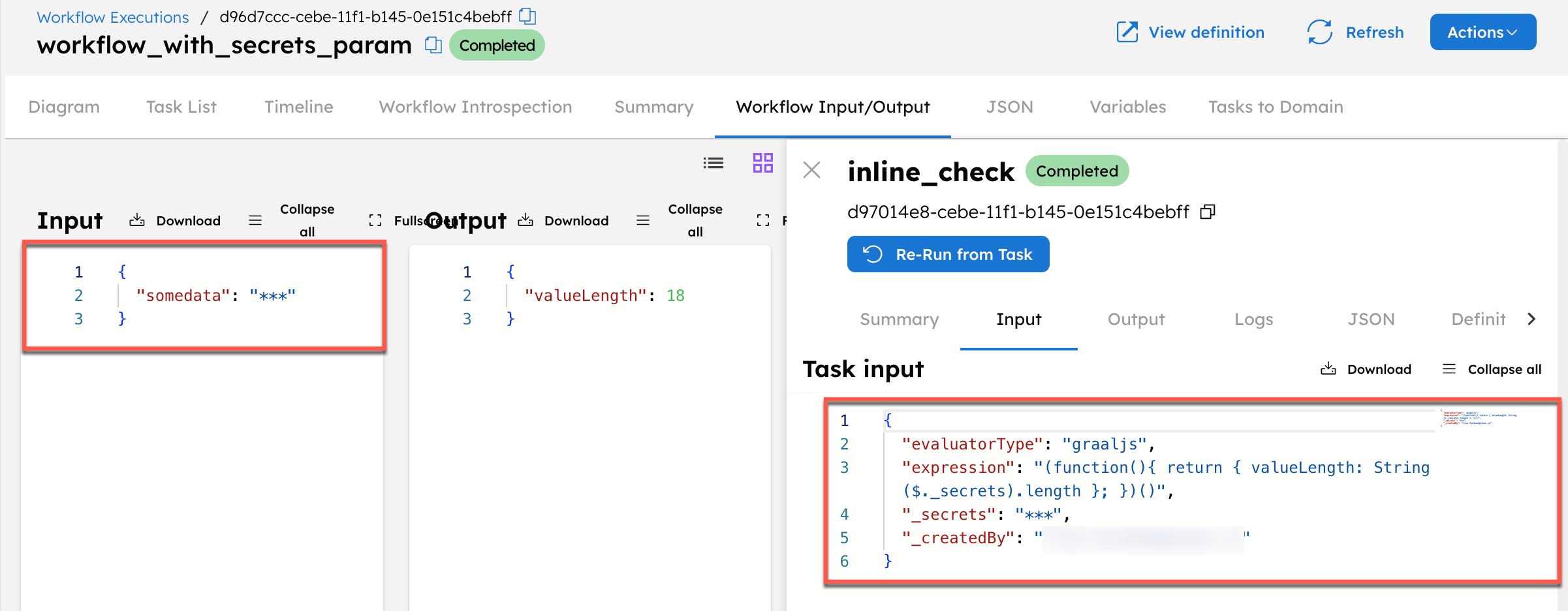 Masked inputs using the _secrets parameter
