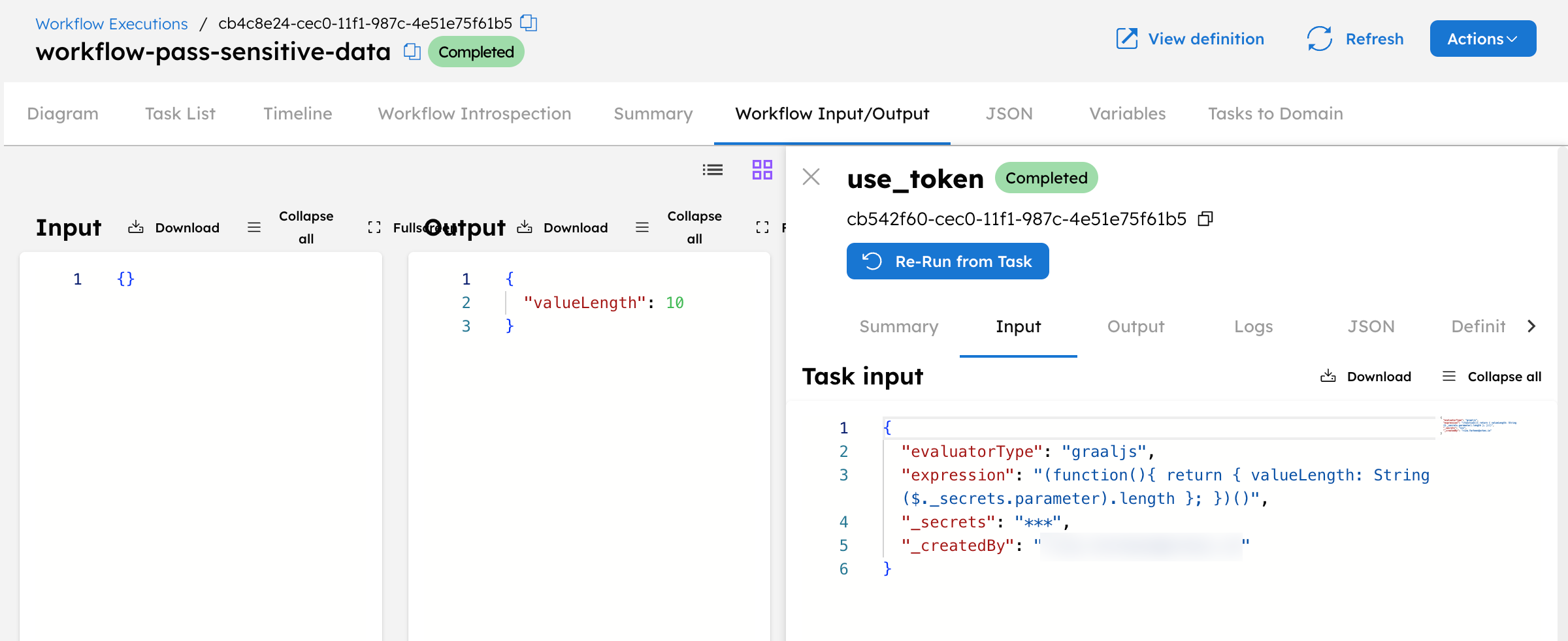 Passing data between tasks