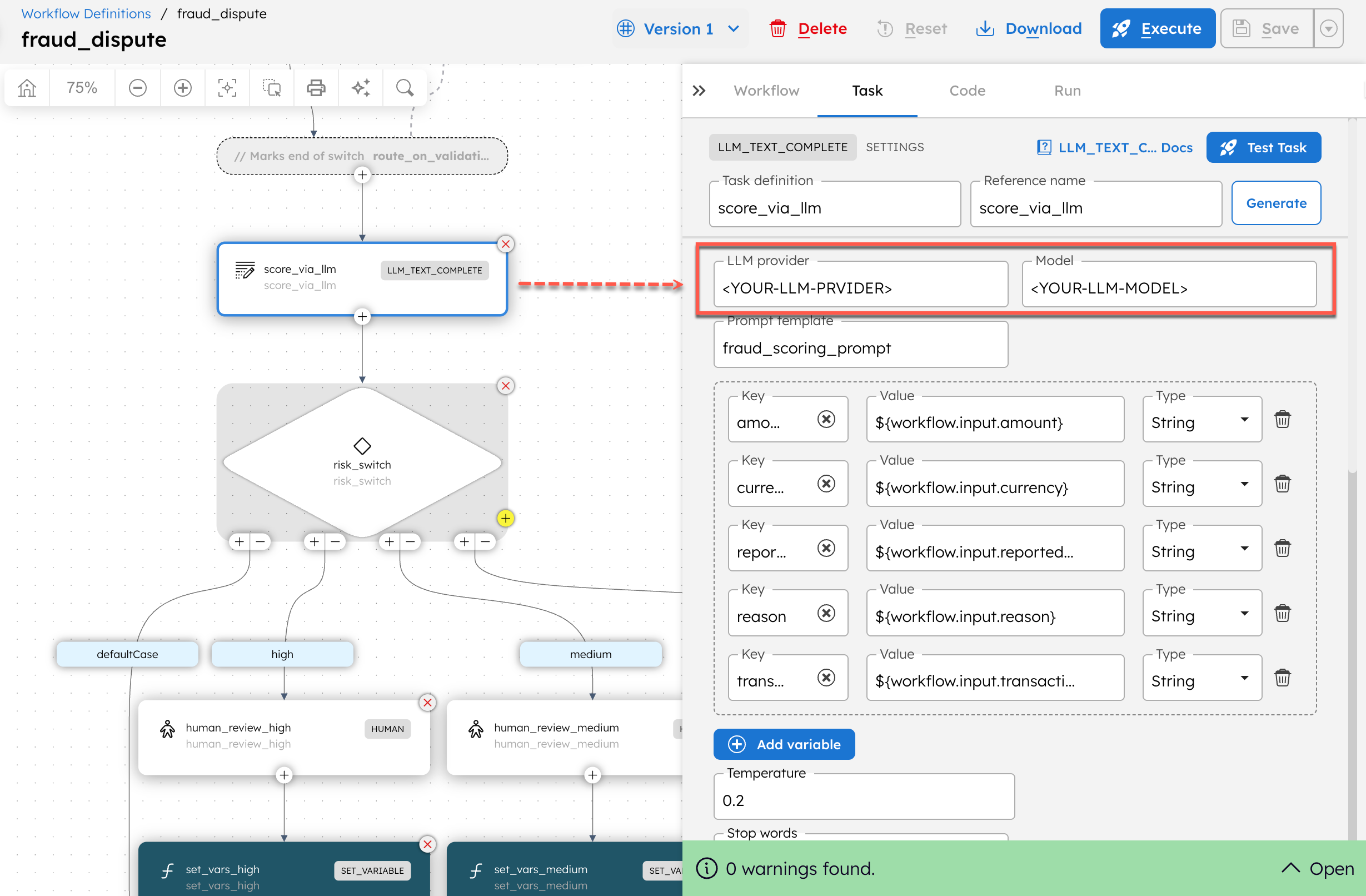 Updating LLM Text Complete task with AI integration