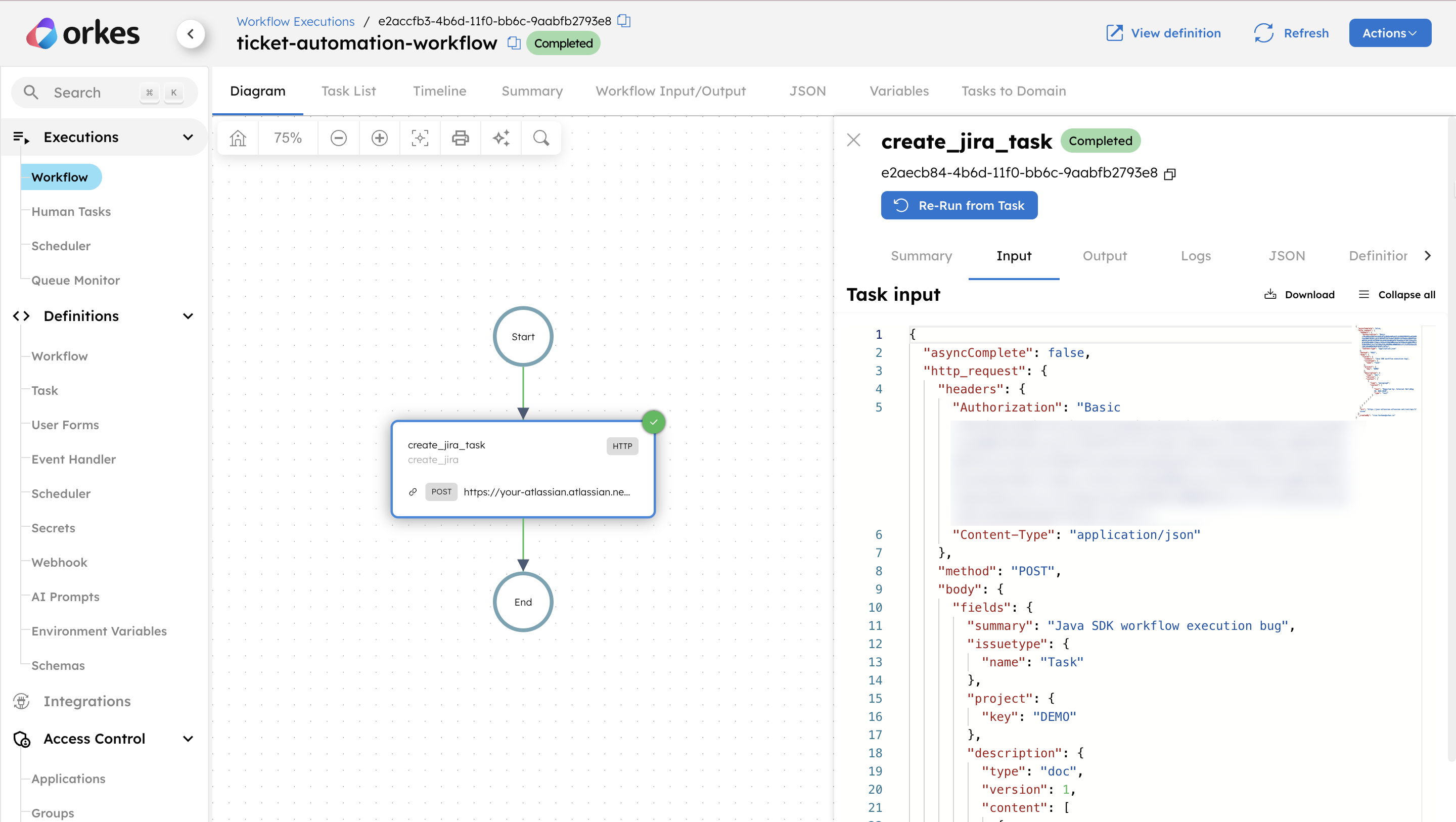 Workflow triggered from a webhook event