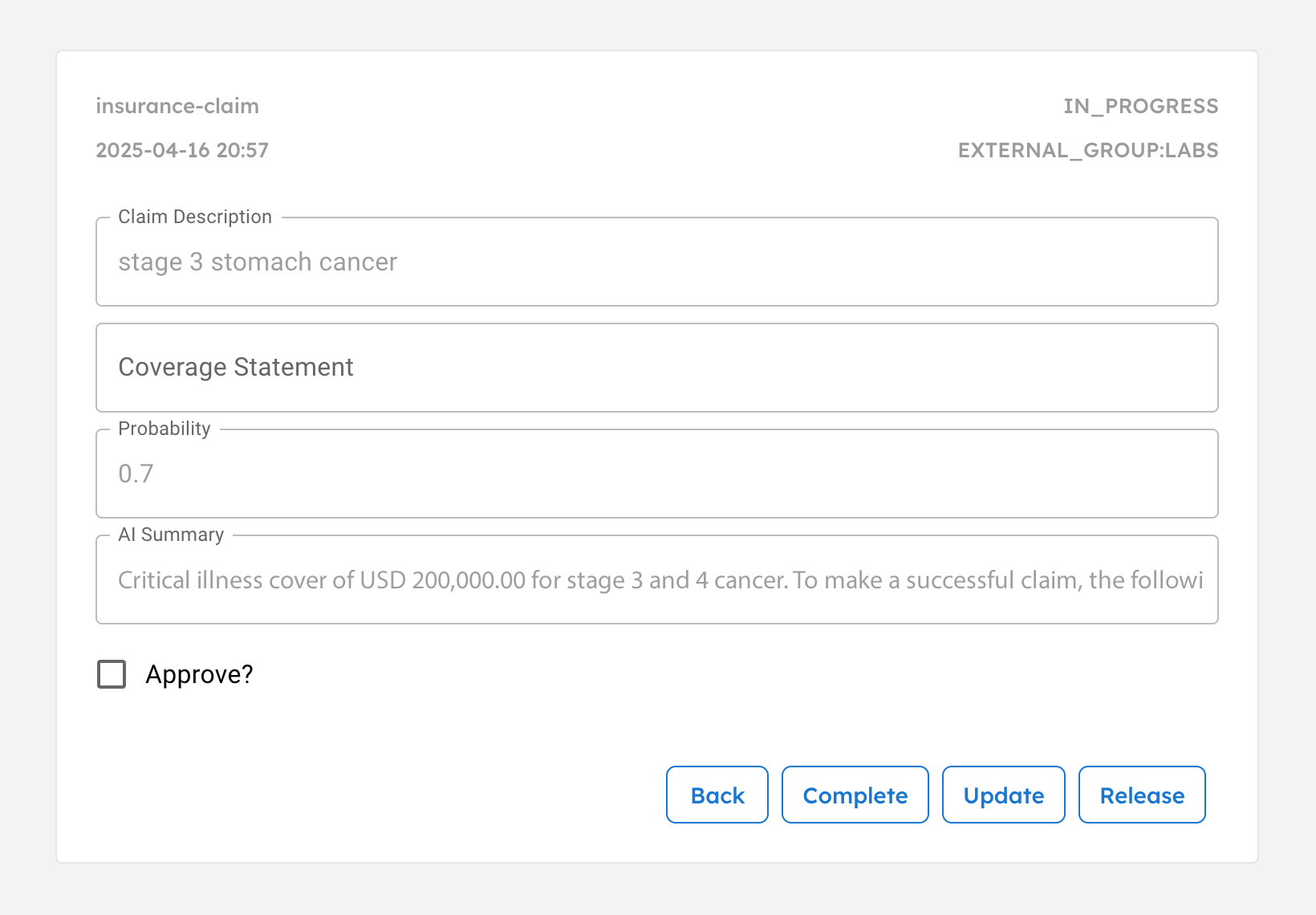 Screenshot of the user form on the Conductor interface.